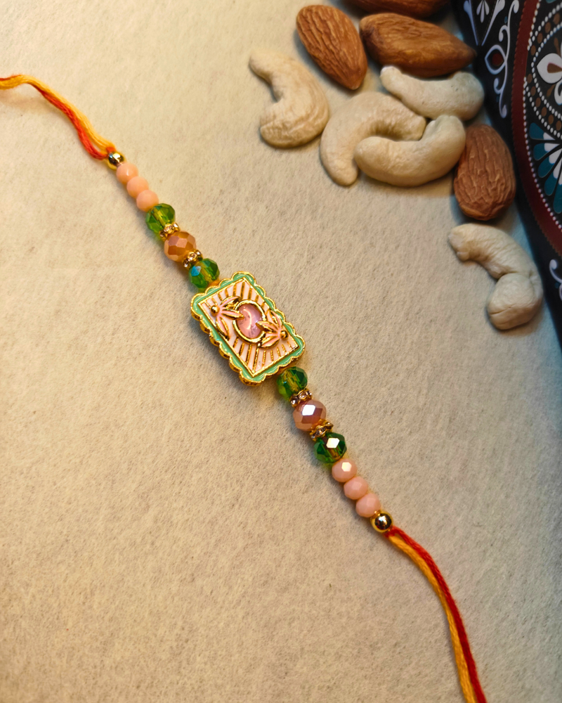 Pastel Green-Pink Rakhi