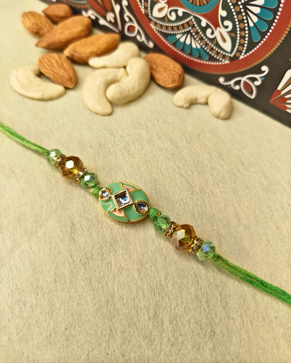 Pastel Green Meenakari Rakhi