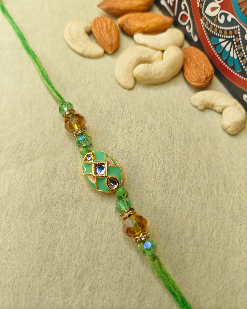 Pastel Green Meenakari Rakhi