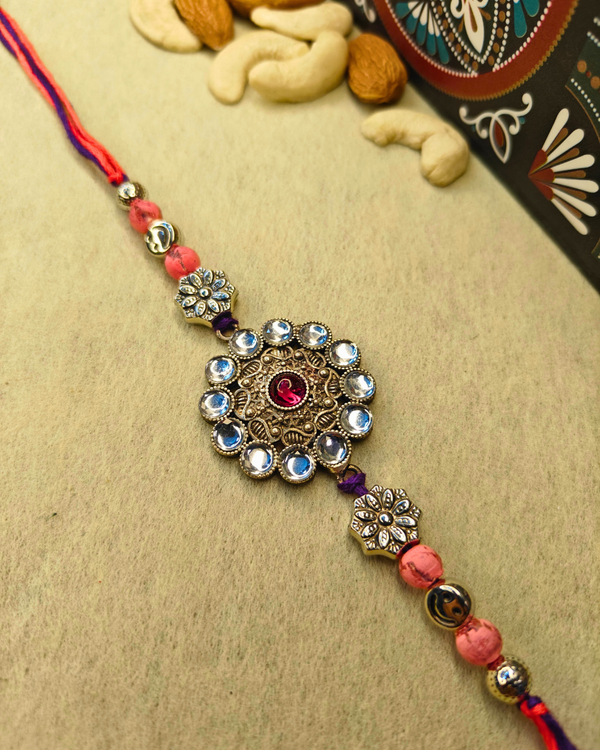 Silver Oxidized Rakhi