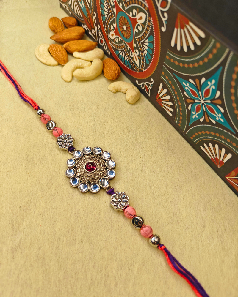 Silver Oxidized Rakhi