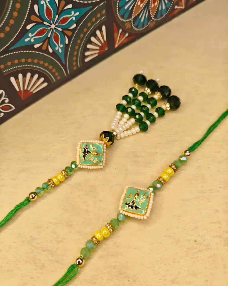 Diamond Shape Rakhi Set