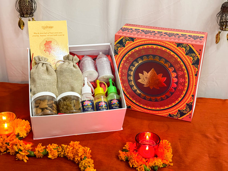 Diwali Gift Hamper ~ Lantern & Rangoli colours