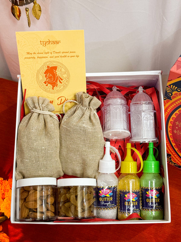 Diwali Gift Hamper ~ Lantern & Rangoli colours