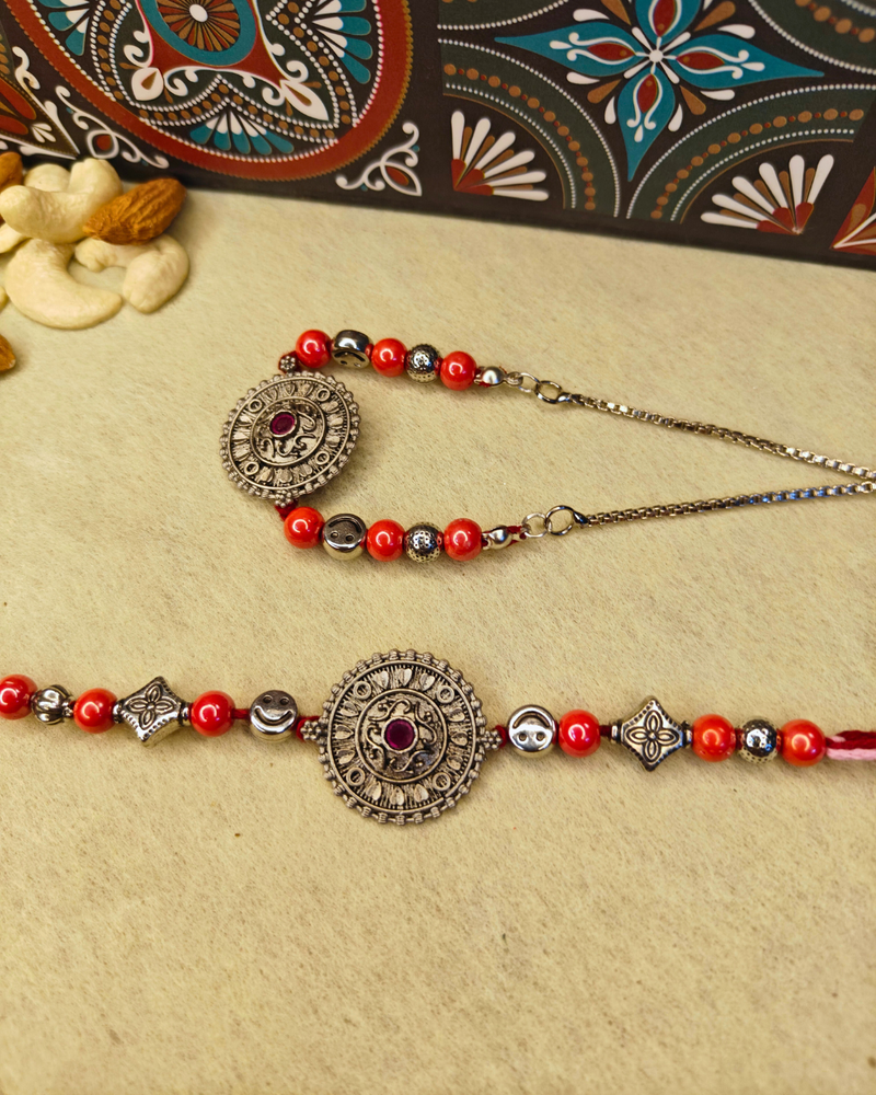 Oxidized Bhaiya Bhabhi Rakhi Set