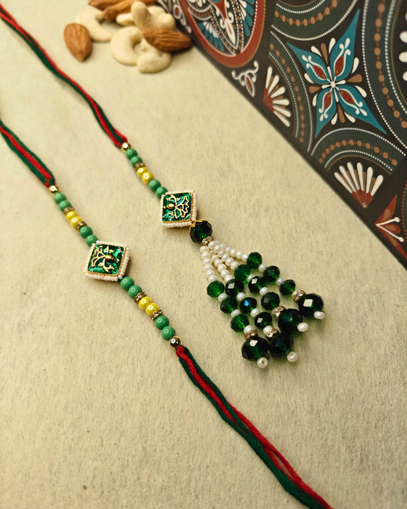 Diamond Shape Rakhi Set